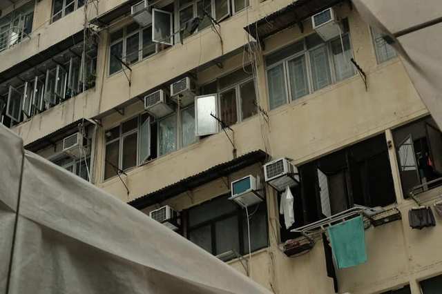 Air-conditioning units on an exterior wall