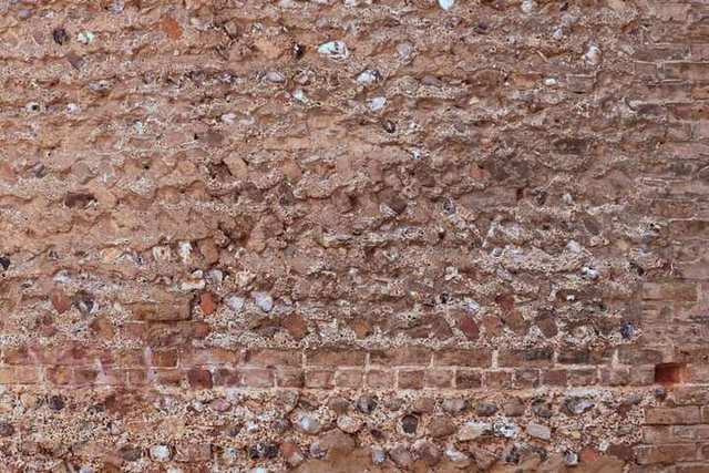 Freshly laid brick wall
