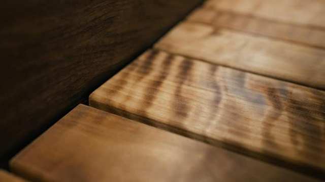 Stacked wooden planks