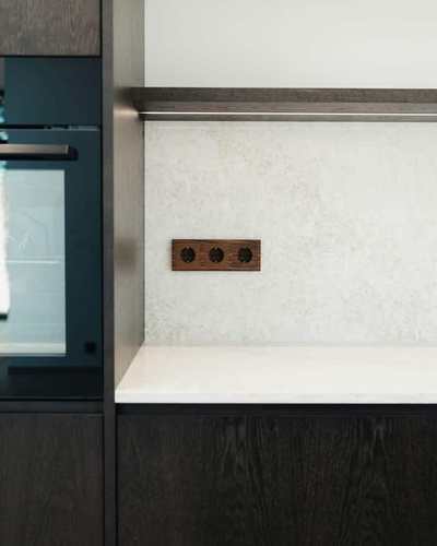 Modern fitted kitchen with cabinets and worktop